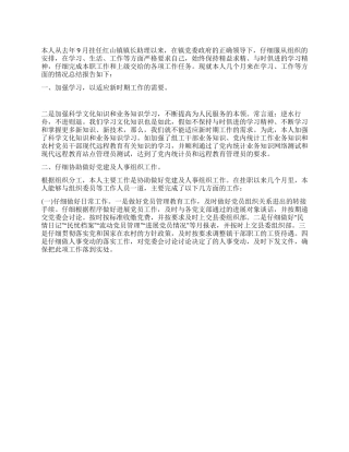 2024年镇长助理述职报告范文