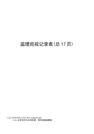 监理巡视记录表