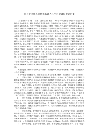 社会主义核心价值体系融入小学科学课程指导纲要