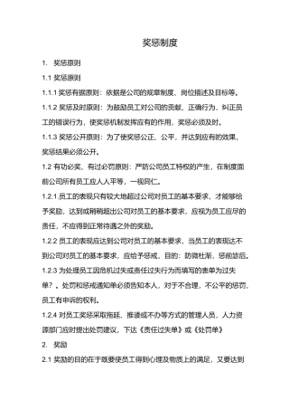 奖惩制度--人力资源管理