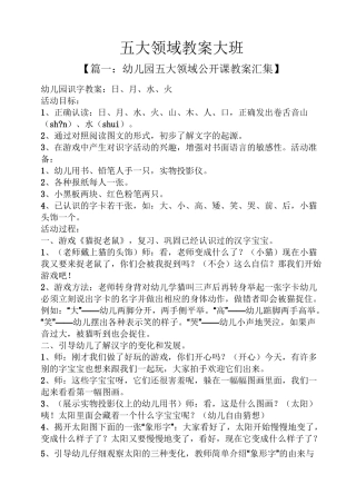 五大领域教案大班