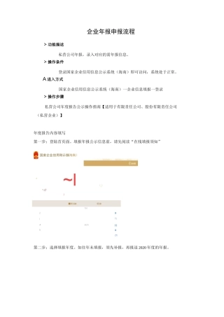 企业年报申报流程
