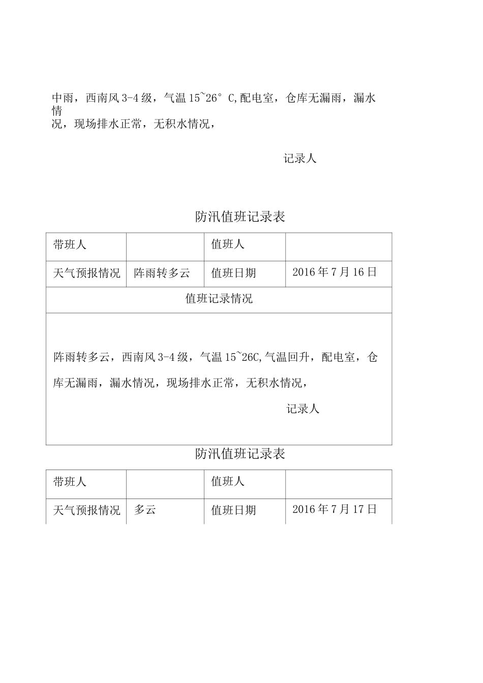 防汛值班记录表_第3页