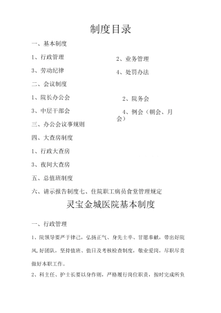 民营医院规章制度