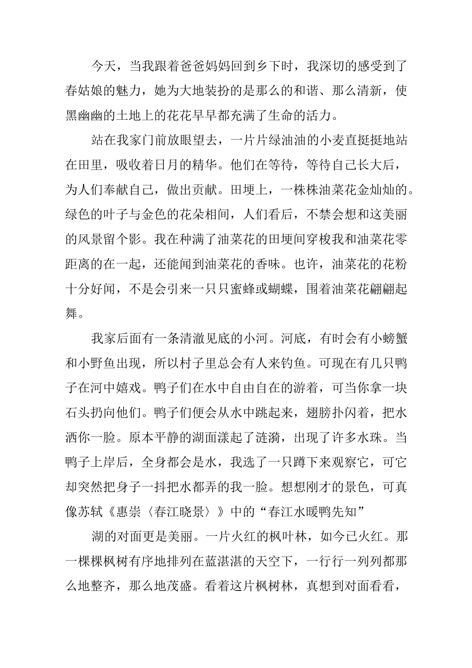 春天的田园风光作文5篇_第3页