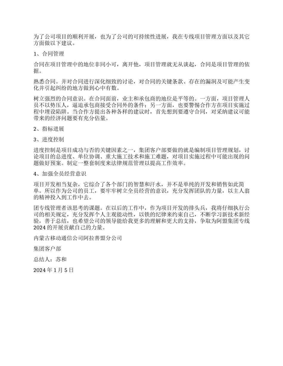 2024年集团专线工作总结_第2页