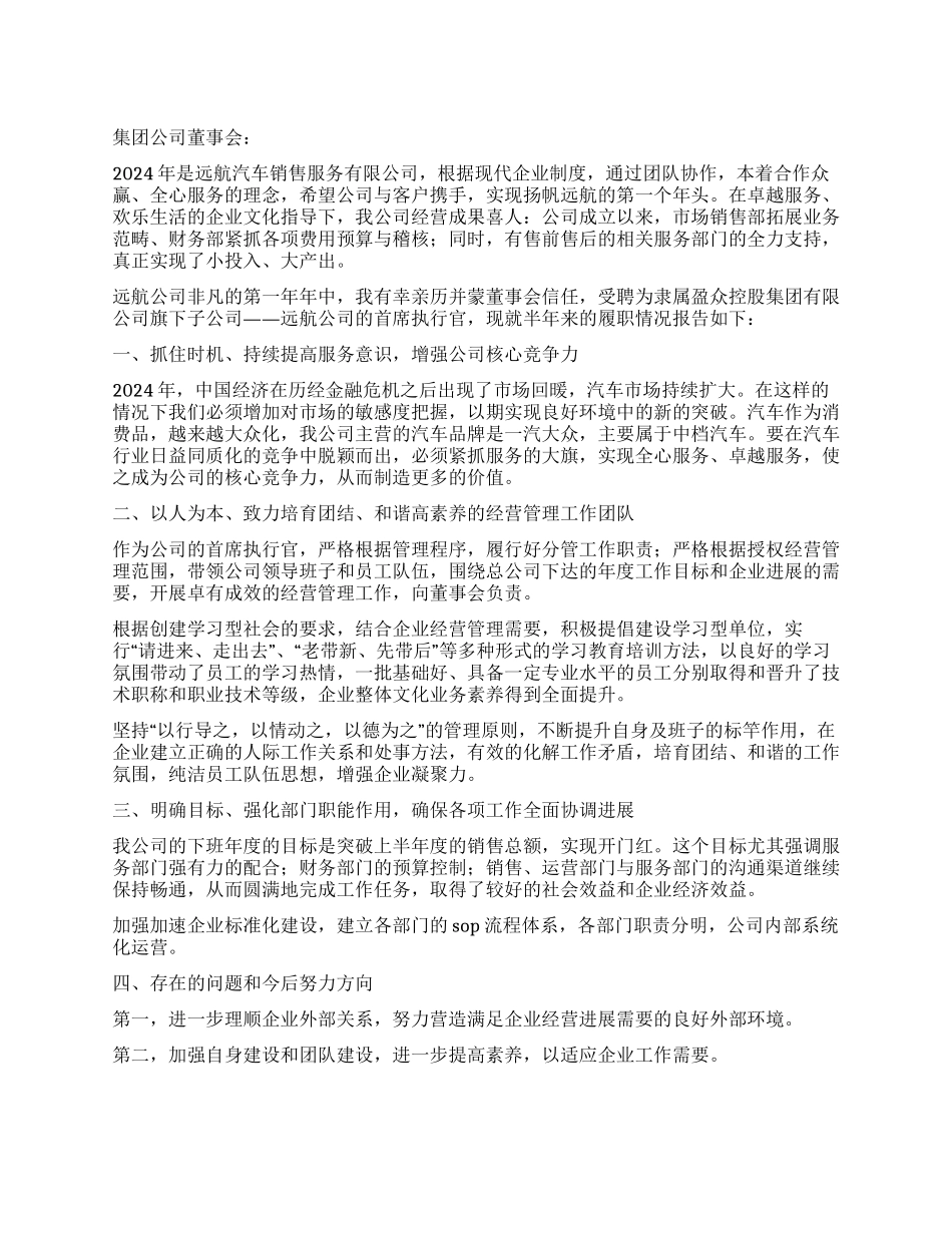 2024年集团公司首席执行官工作总结_第1页