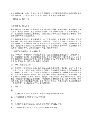 2024年音乐组工作总结与个人总结