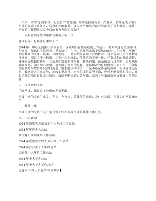 2024年项目管理个人年终工作总结