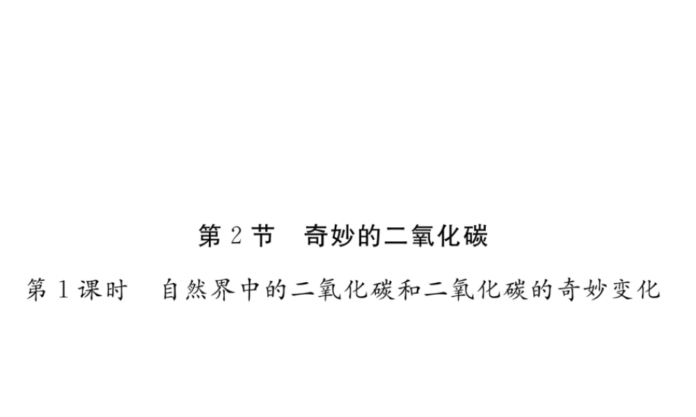 2.2　奇妙的二氧化碳