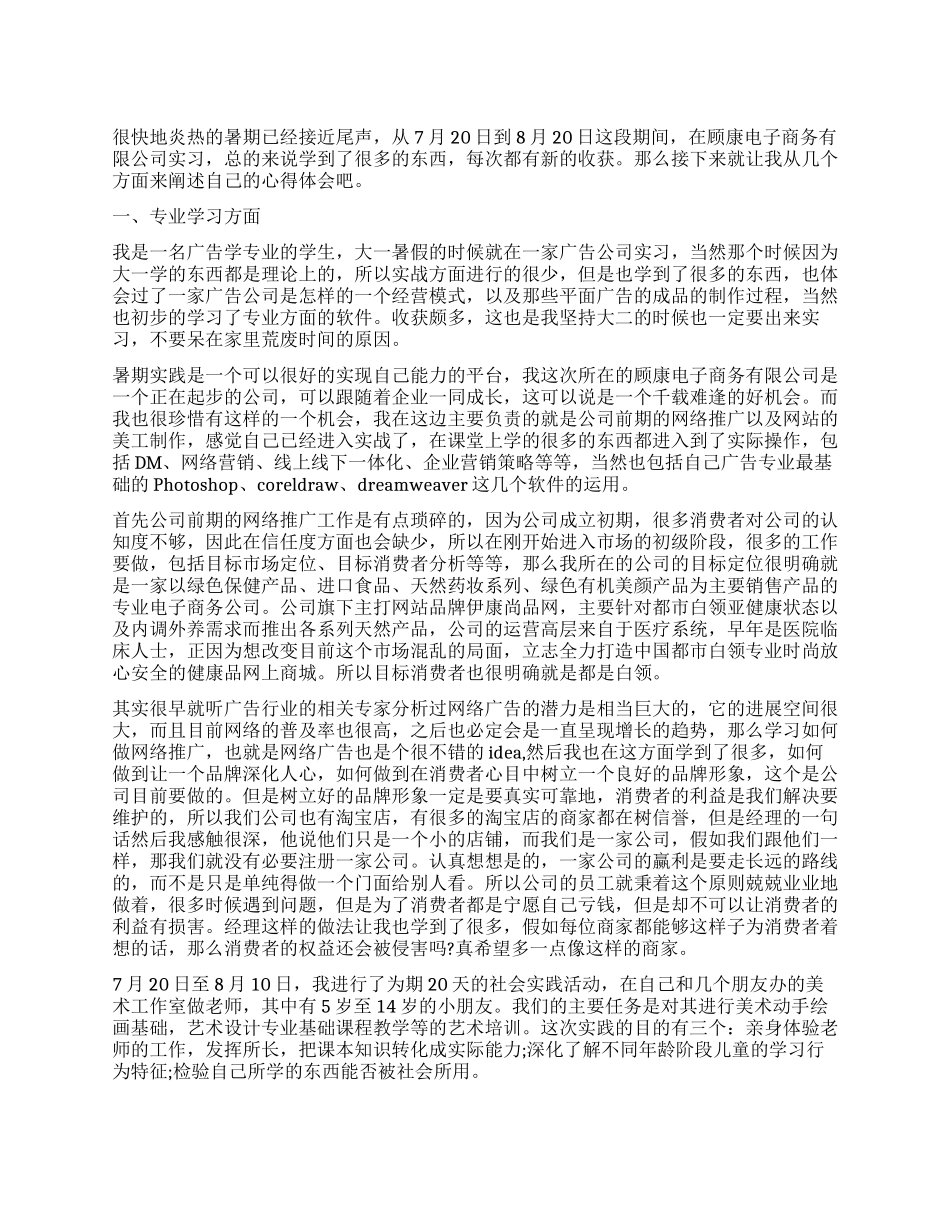2024广告学专业社会实践报告_第1页