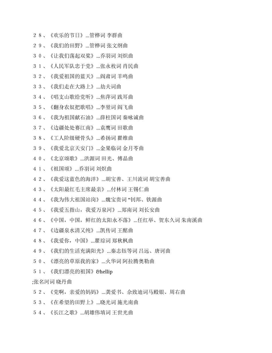 2024庆祝建党90周年红歌推荐100首_第2页