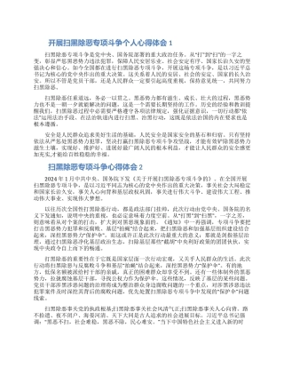 2024开展扫黑除恶专项斗争个人心得体会5篇