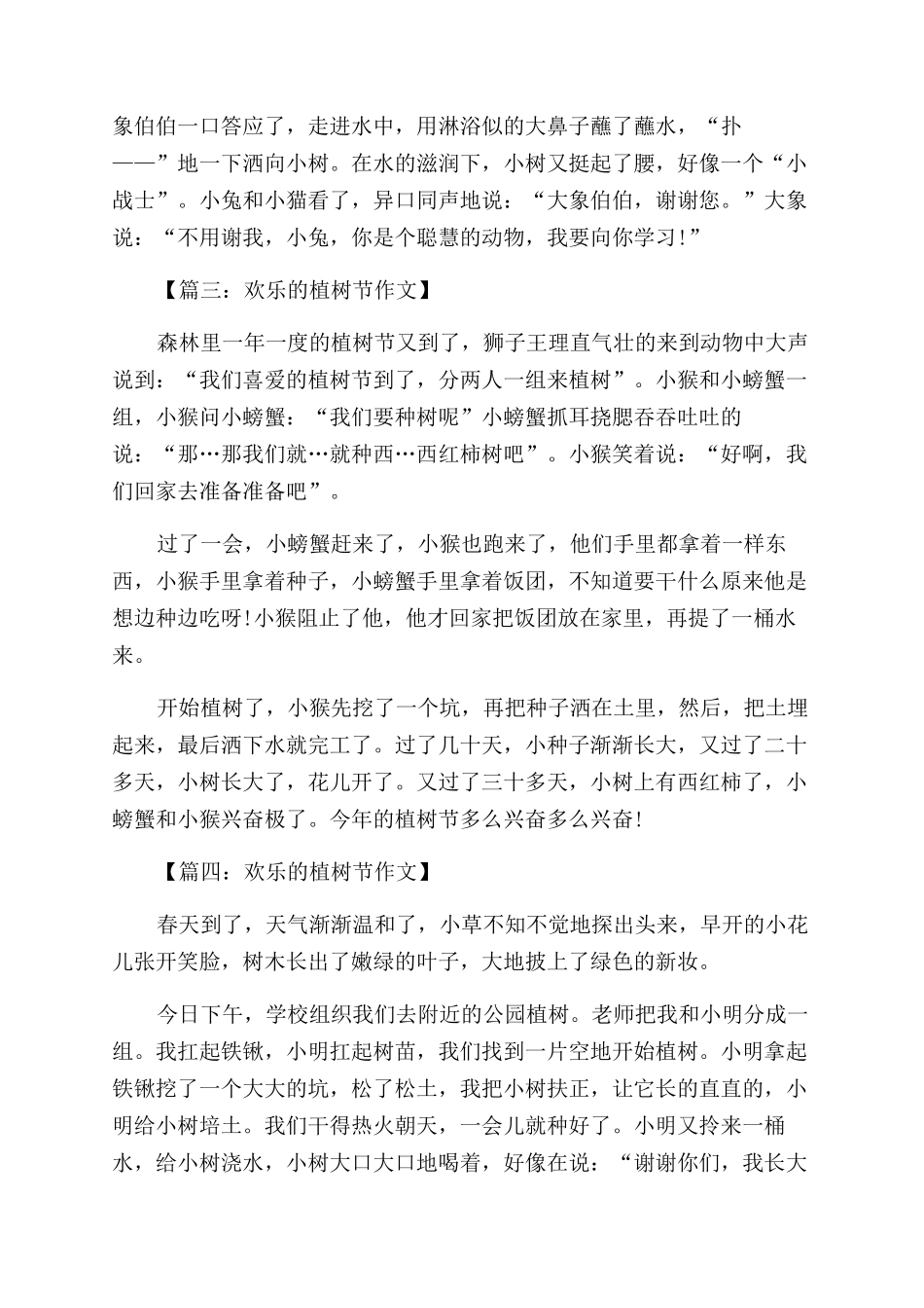 2024快乐的植树节作文范文精选五篇大全_第2页