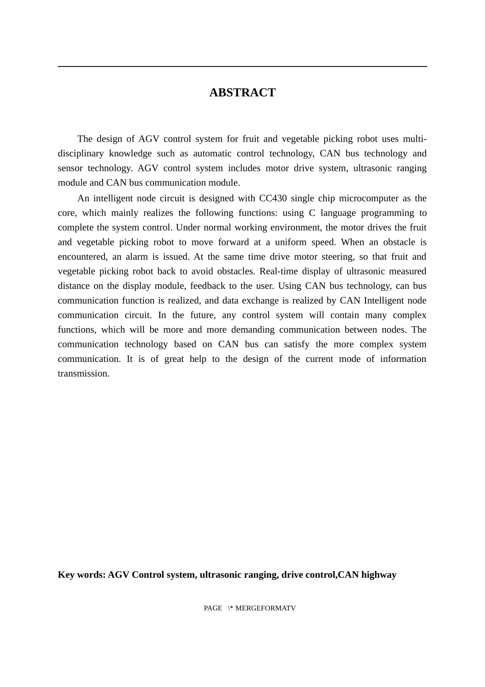 基于CAN总线的农业采摘机器人AGV控制系统的设计)_第3页