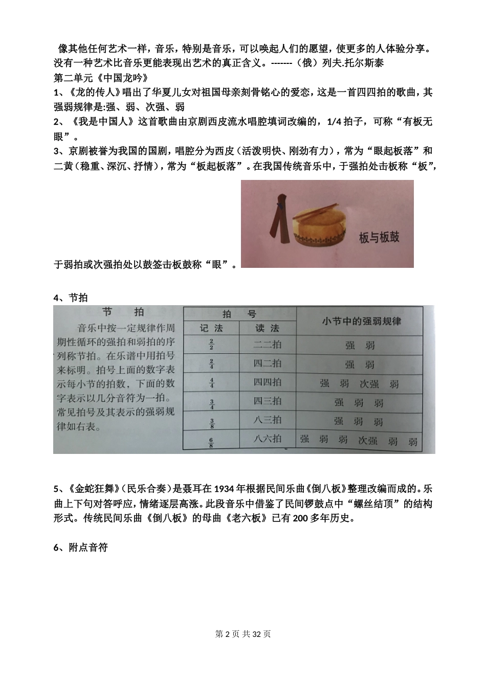 七年级上册音乐知识点复习汇总_第2页