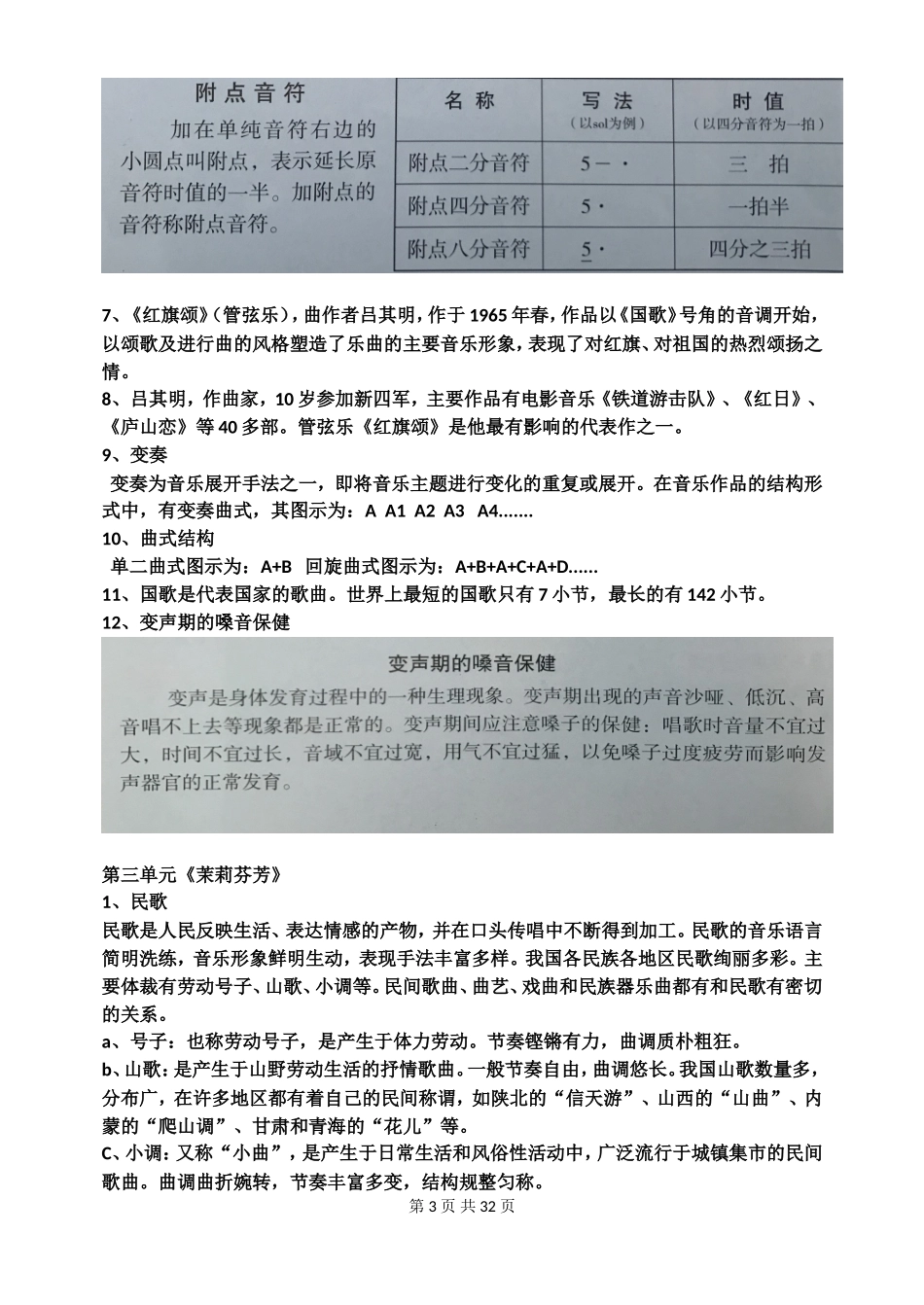 七年级上册音乐知识点复习汇总_第3页