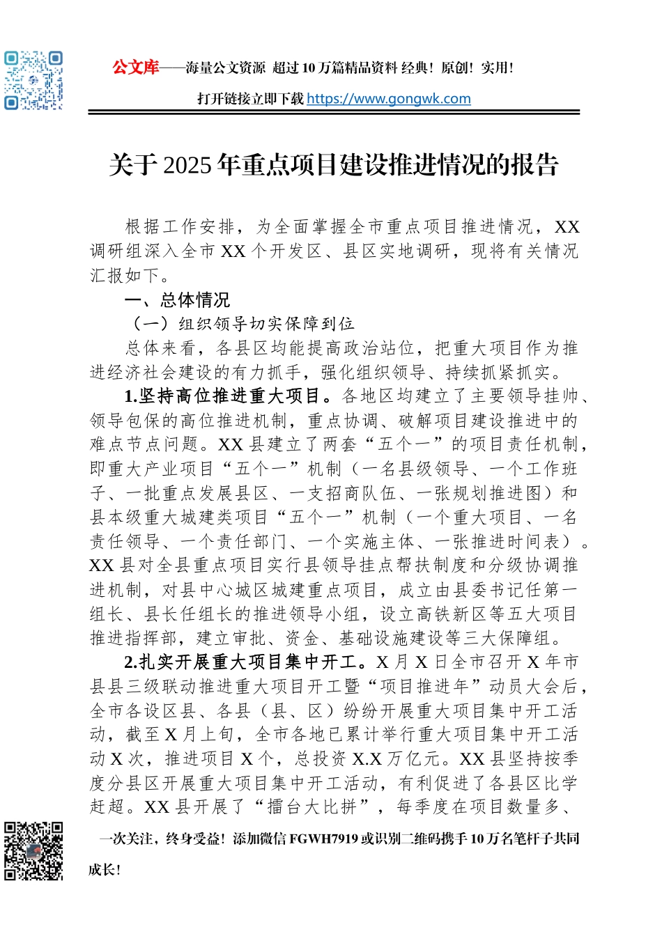 关于2025年重点项目建设推进情况的报告_第1页