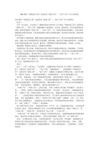 2024整治“景观亮化工程”过度化等“政绩工程”“面子工程”学习心得体会