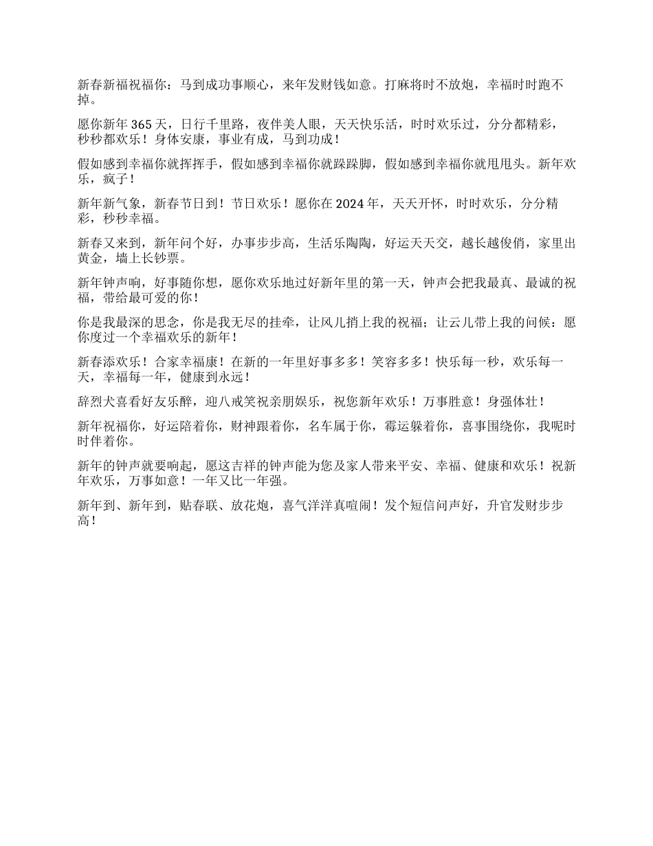 2024新年元旦短信祝福语_第2页