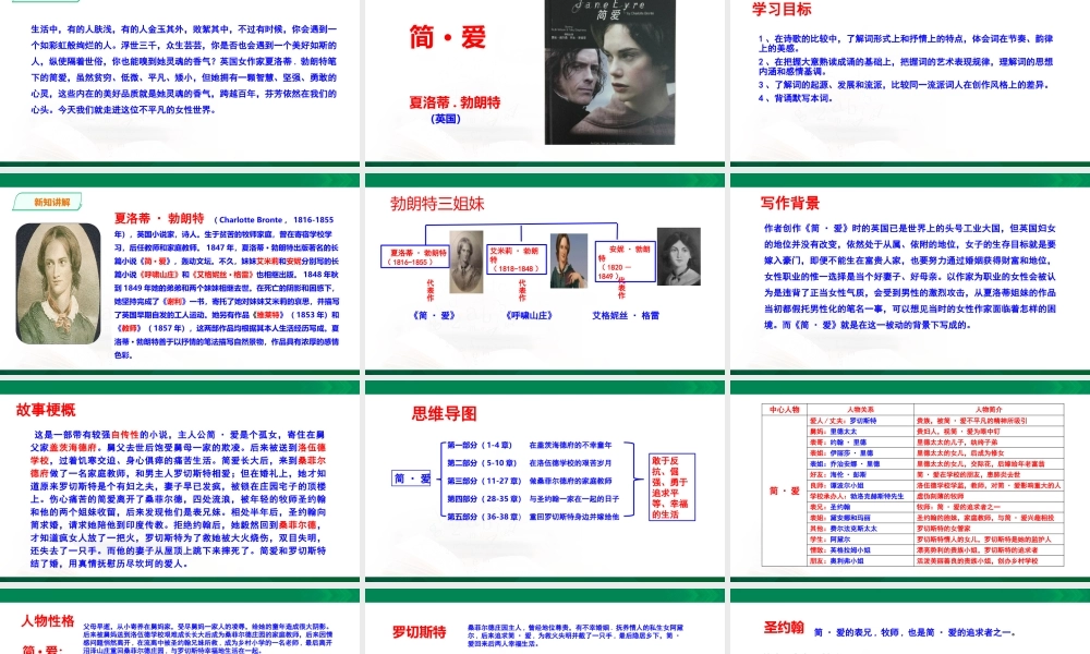 《简爱》（外国小说的阅读）PPT
