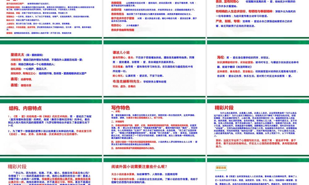 《简爱》（外国小说的阅读）PPT