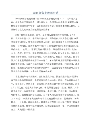 2024新版春晚观后感