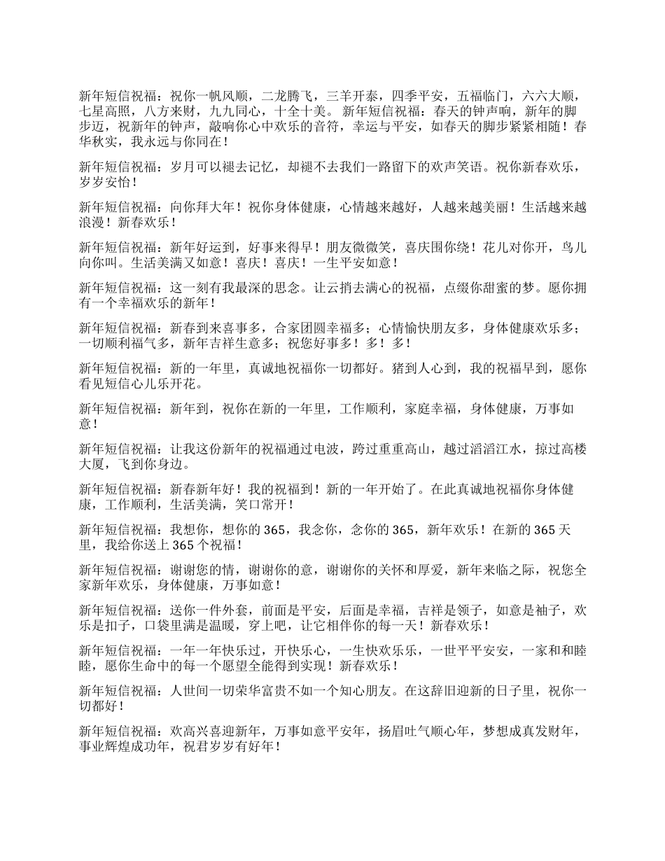 2024春节新年短信祝福语_第1页