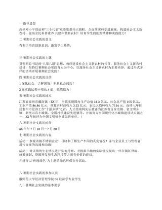 2024暑期社会实践方案