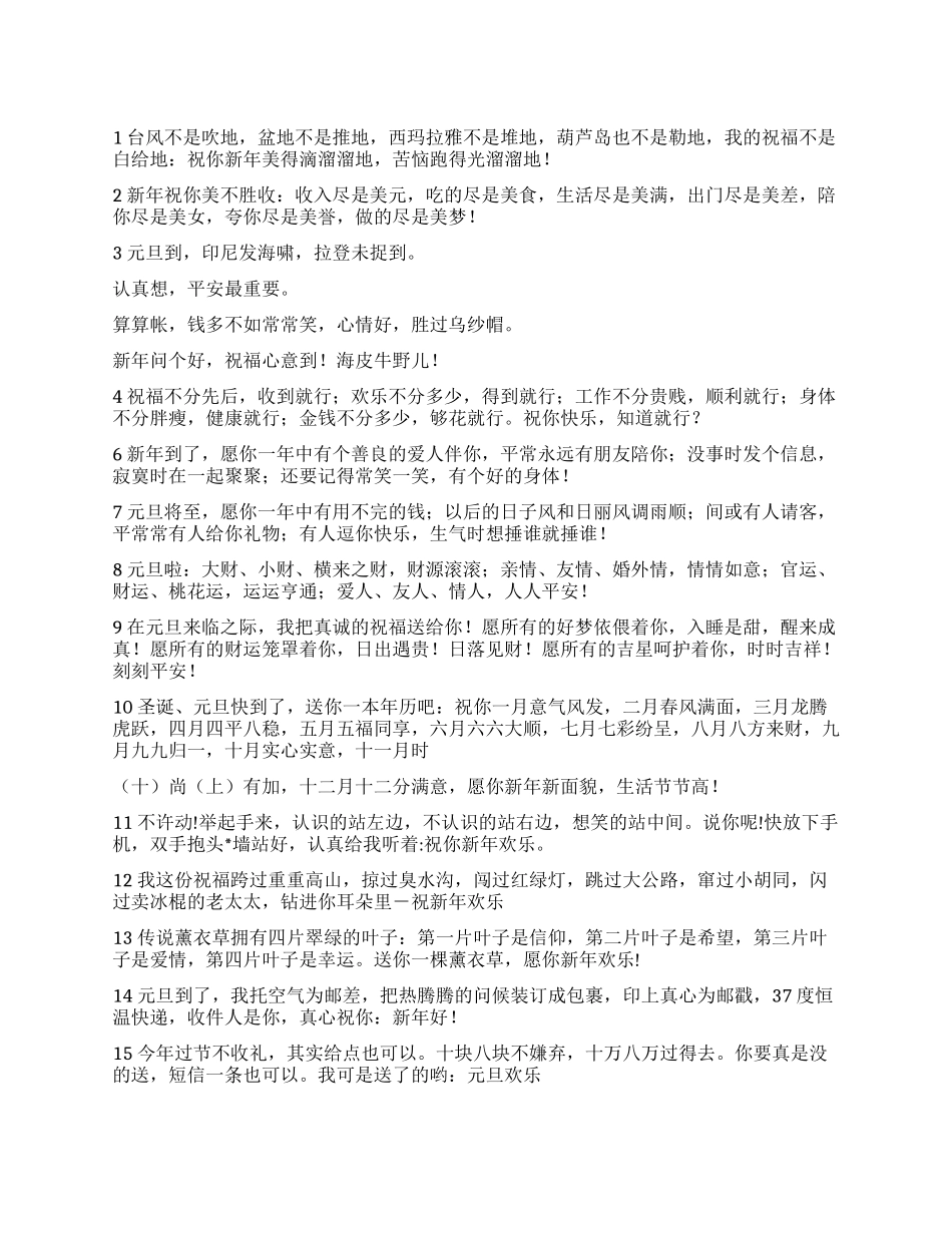 2024最新元旦祝福短信_第1页