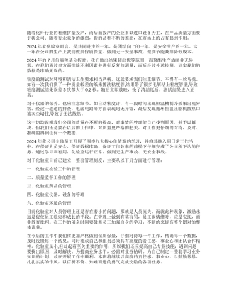 2024最新化验室工作总结