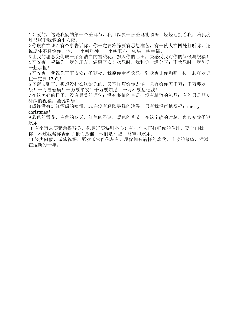 2024最新圣诞祝福短信精选_第1页