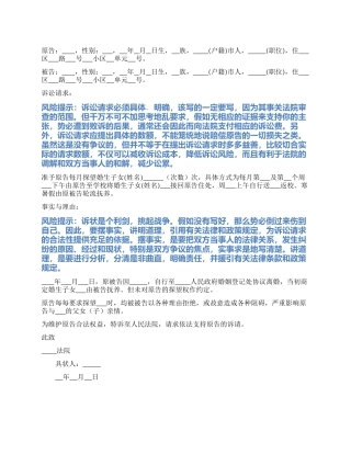 2024最新探视权起诉状范本