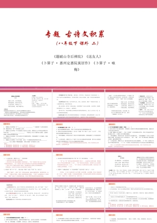 八年级下册 课外古诗词之二