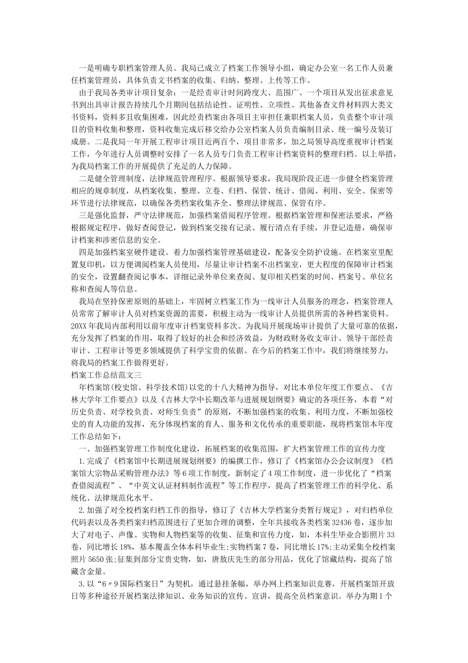 2024档案工作总结范文_第2页