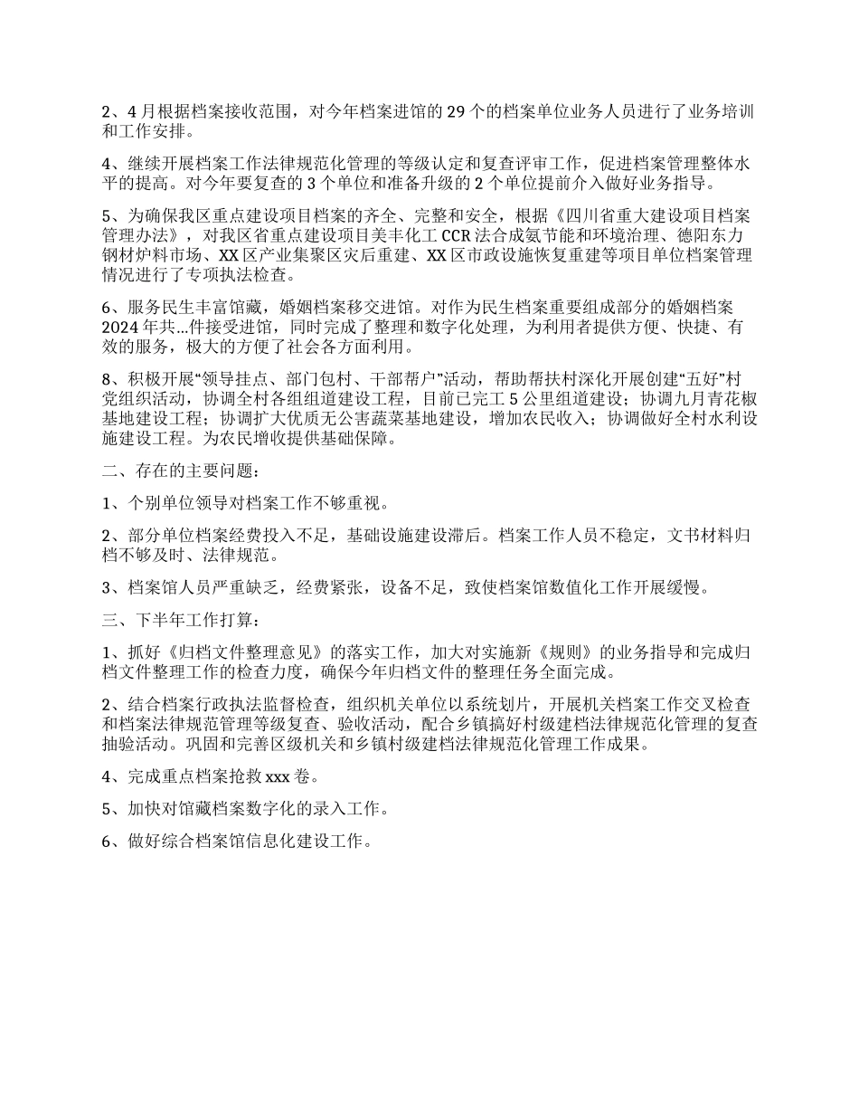 2024档案局半年总结_第2页