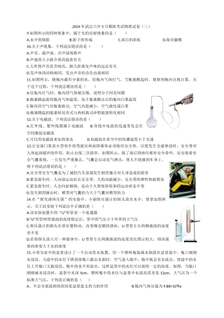 2024武汉六中5月模拟