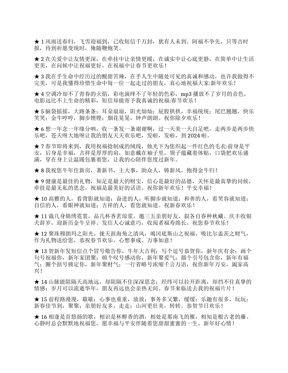 2024牛年新年祝福短信_第1页