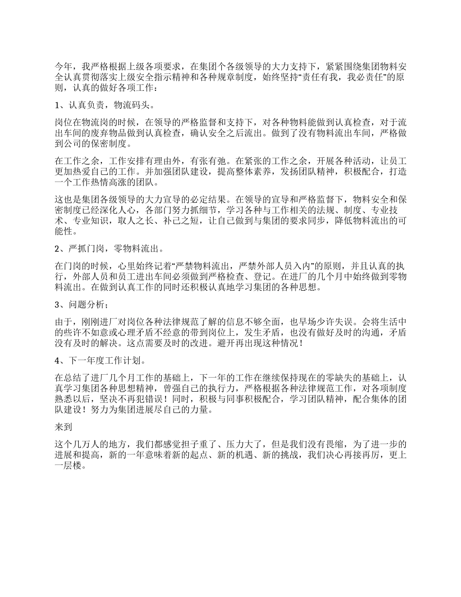 2024物流安检个人总结_第1页