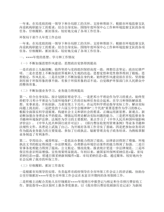 2024环保局干部个人年终工作总结