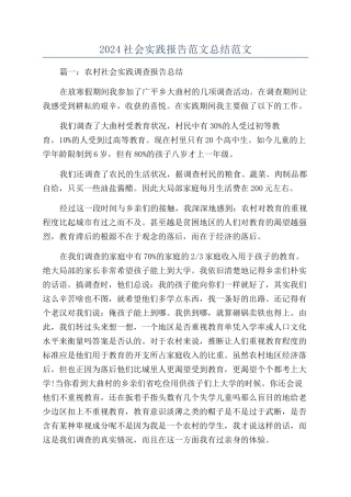 2024社会实践报告范文总结范文