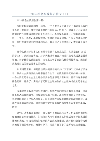 2024社会实践报告范文（1）
