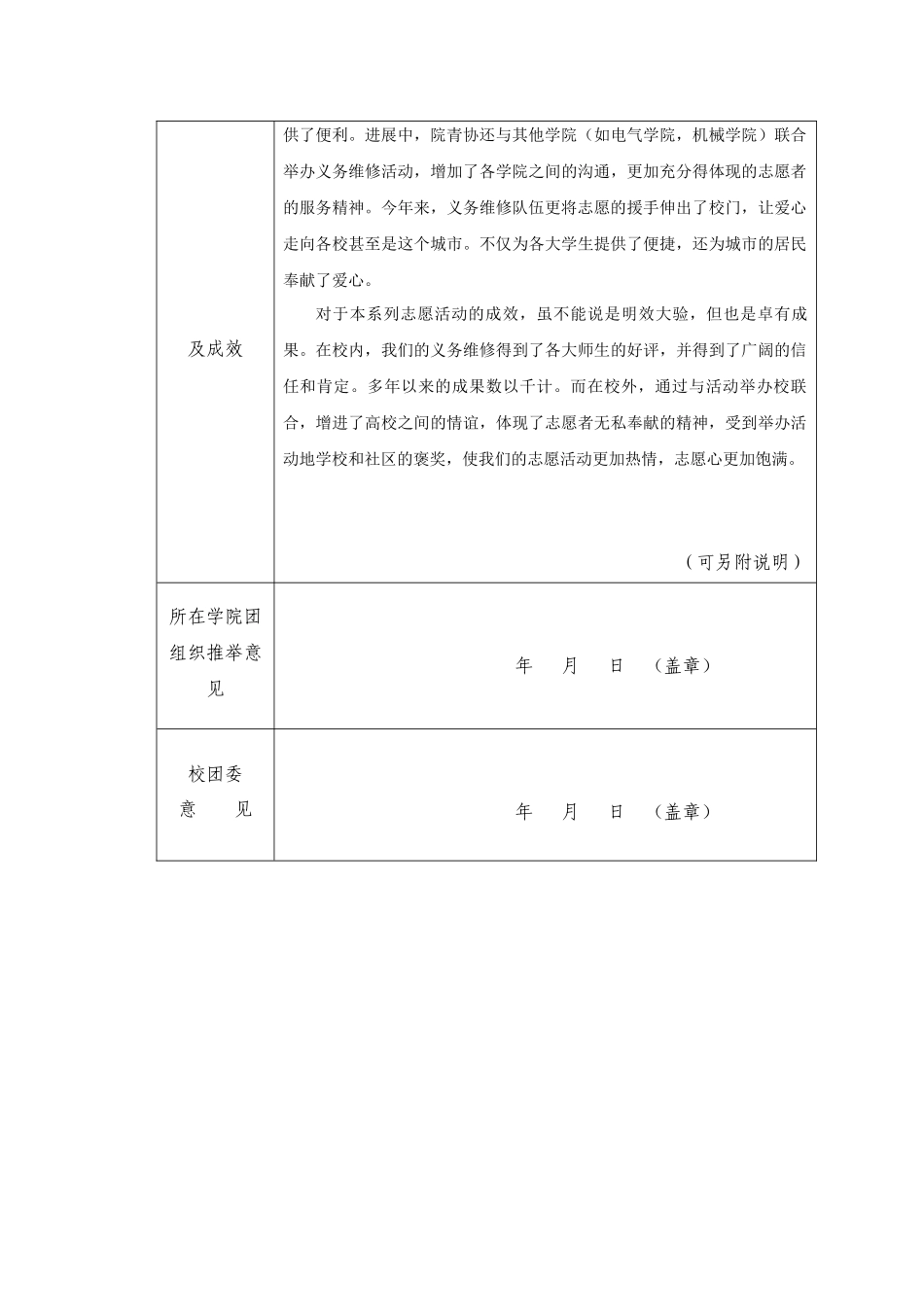 2024福州大学十佳志愿服务项目推荐表_第2页