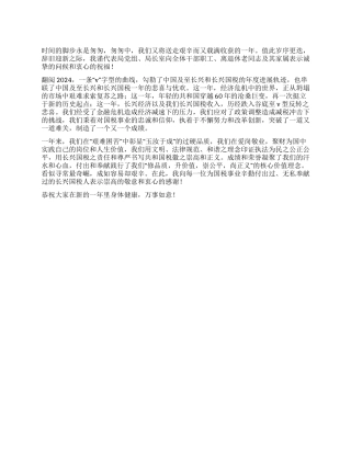 2024税务局局长新年致辞