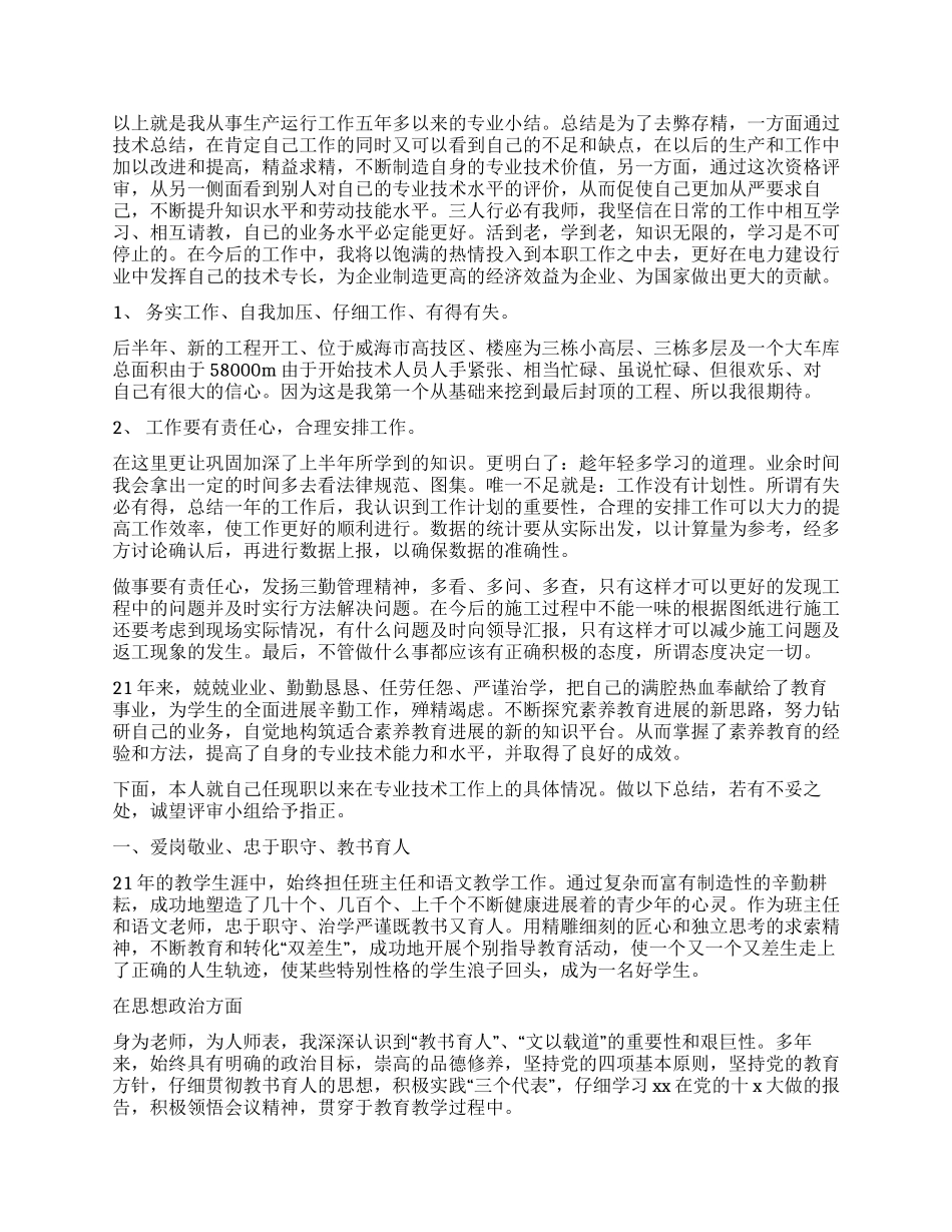 2024精选专业技术工作报告_第2页