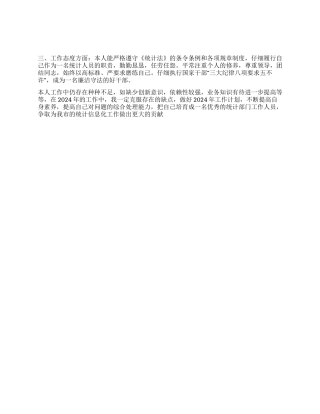 2024统计员个人工作总结