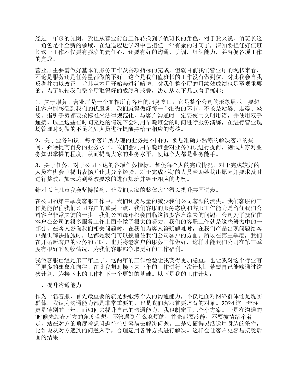 2024网络客服个人工作计划_第2页