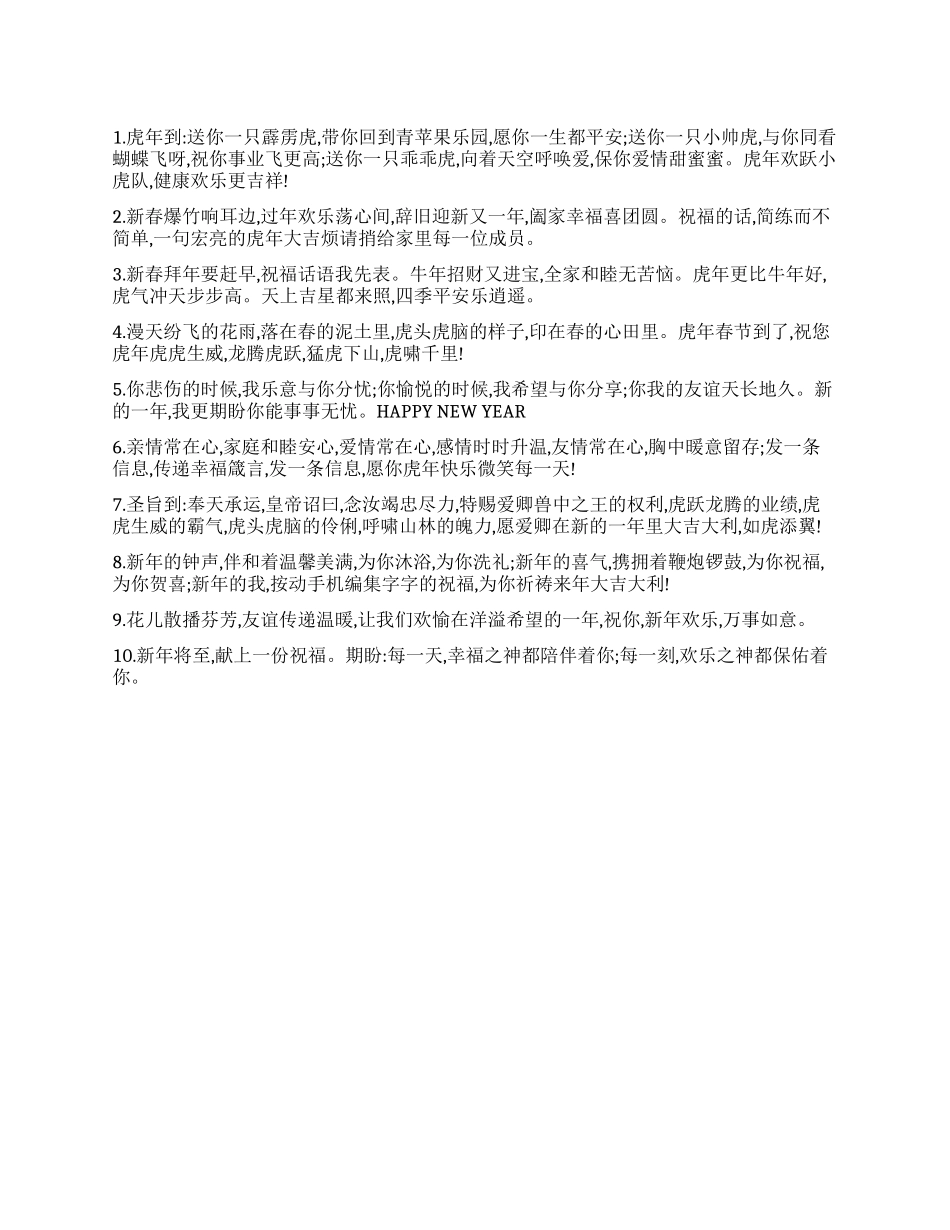2024虎年拜年短信最全大合集_第1页