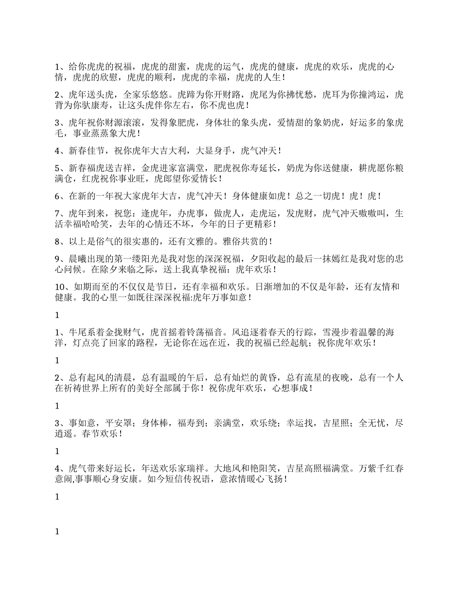 2024虎年新年祝福语_第1页