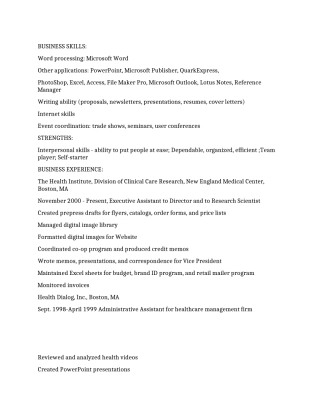 2024行政助理的英文简历范文